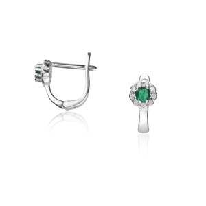 Cercei argint flori cu pietre verzi si tortite DiAmanti AE20184RH-GRE-AS (Argint 925‰ 1,4 g.)